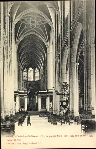 Ak Gand Gent Ostflandern, Inneres der Kathedrale St. Bavon