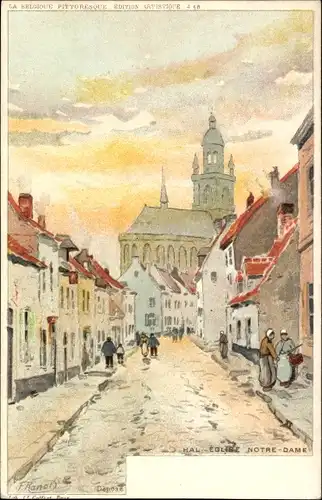 Künstler Litho Ranot, F., Hal Bruxelles Brüssel, Kirche Notre Dame