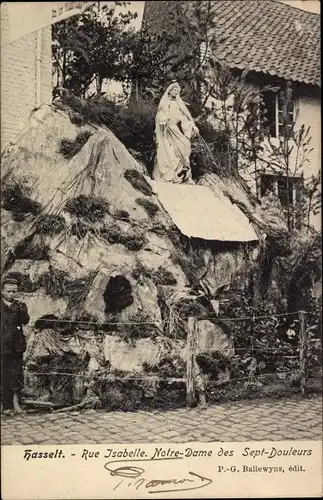 Ak Hasselt Flandern Limburg, Rue Isabelle, Notre Dame du Sept-Douleurs, Sieben-Schmerzen-Kirche