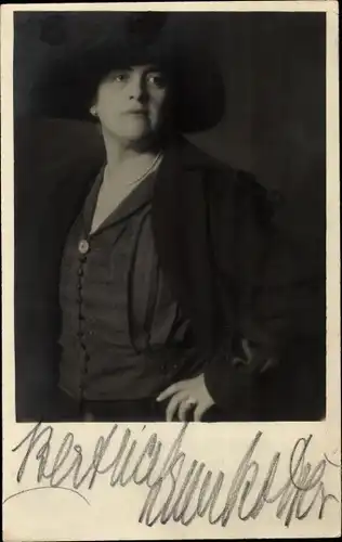 Foto Ak Schauspielerin Bertha Benkdorff, Portrait, Autogramm