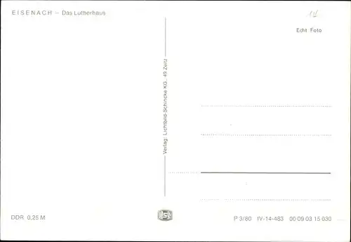 Ak Lutherstadt Eisenach in Thüringen, Lutherhaus