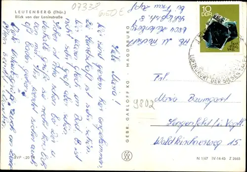 Ak Leutenberg in Thüringen, Teilansicht, Leninstraße