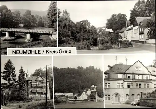 Ak Neumühle an der Elster Greiz in Thüringen, Ortsansichten, Brücke