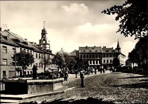 Ak Schleiz im Vogtland Thüringen, Marktplatz, Brunnen