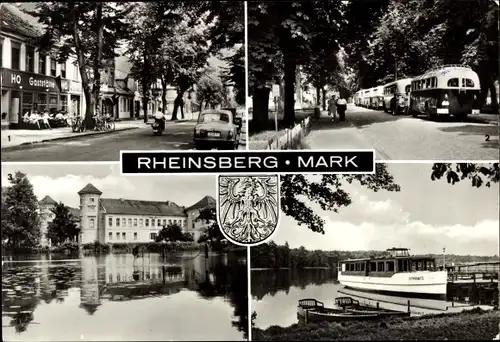 Ak Rheinsberg in der Mark, Wappen, Straße der Jugend, Markt, Schloss, Diabetiker-Sanatorium