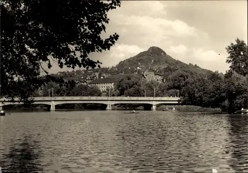 Ak Jena in Thüringen, Paradiesbrücke, Panorama