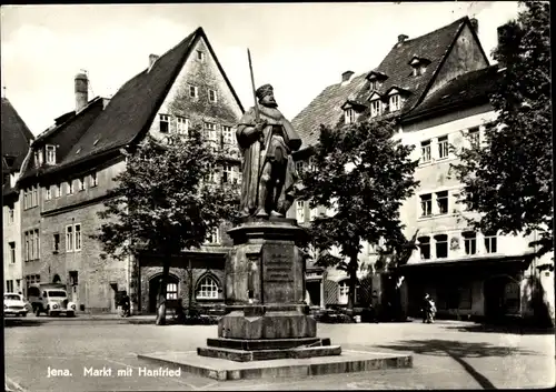 Ak Jena in Thüringen, Markt mit Hanfried