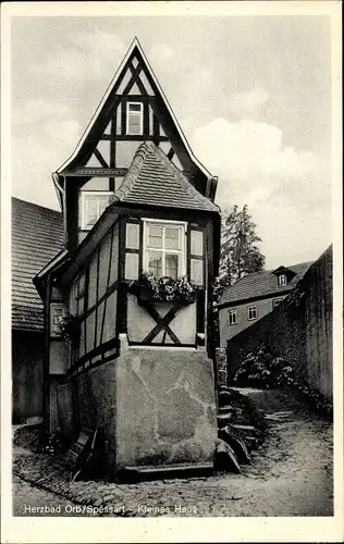 Ak Bad Orb im Spessart Hessen, Herzbad, Kleines Haus, Fachwerkhaus