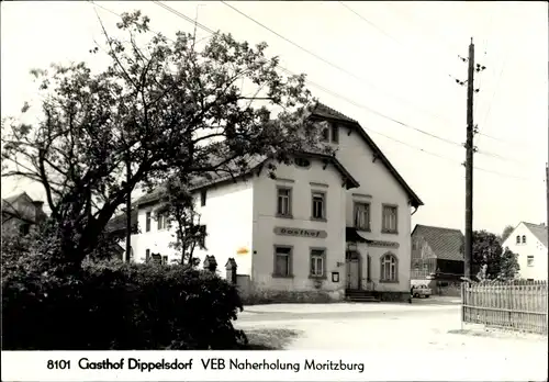 Ak Friedewald Moritzburg in Sachsen, Gasthof Dippelsdorf, Außenansicht