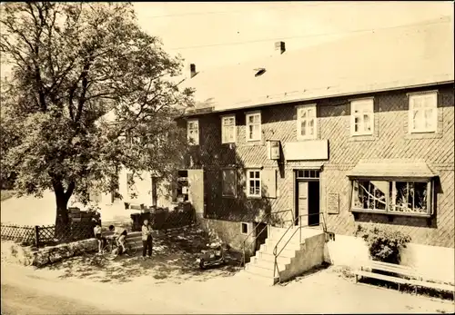 Ak Schirnrod Eisfeld in Thüringen, Konsum-Gaststätte Zur grünen Aue