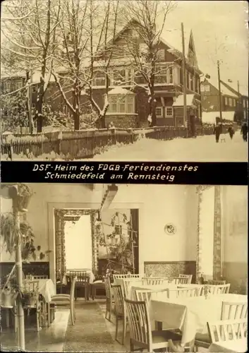 Ak Schmiedefeld am Rennsteig Suhl Thüringen, DSF-Heim des FDGB Feriendienstes, Speisesaal