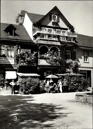 Foto Leutenberg in Thüringen, Gasthaus Tischendorf, Gäste, Terrasse