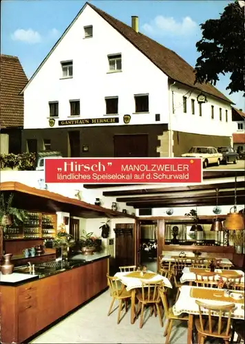 Ak Winterbach im Remstal Württemberg, Manolzweiler, Gasthaus Hirsch, Außen- und Innenansicht