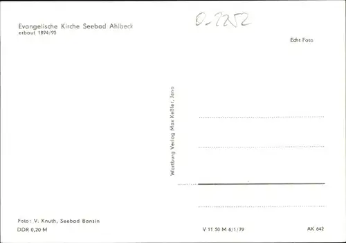Ak Ostseebad Ahlbeck Heringsdorf auf Usedom, evangelische Kirche, erbaut 1894/95