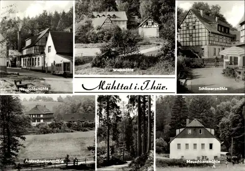 Ak Eisenberg in Thüringen, Mühltal, Naupoldsmühle, Schössersmühle, Meuschkensmühle, Walkmühle
