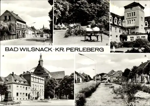 Ak Bad Wilsnack in der Prignitz, Ernst-Thälmann-Straße, Kurpark, Puschkin-Kurhaus, Rathaus