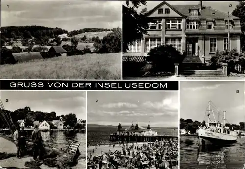 Ak Insel Usedom, Benz, Korswandt, Gaststätte Idyll Am Wolgastsee, Kamminke, Seebrücke Ahlbeck
