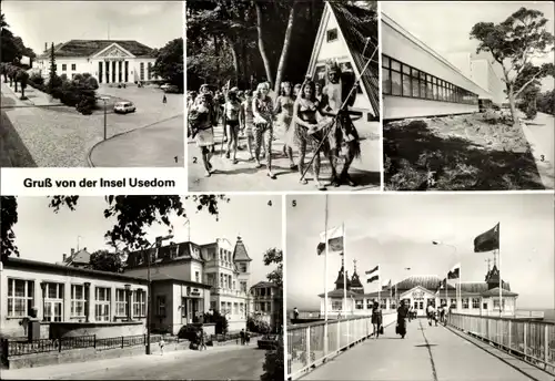 Ak Ostseebad Heringsdorf auf Usedom, Zinnowitz, Bansin, Ahlbeck, Seebrücke Ahlbeck, Neptunfest