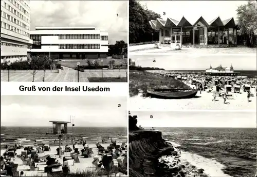 Ak Insel Usedom, Ostseebad Zinnowitz, Bansin, Heringsdorf, Ahlbeck und Koserow, Strand