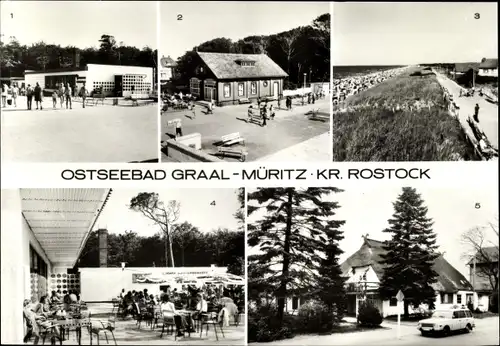 Ak Ostseebad Graal Müritz, Broiler Gaststätte, Milchbar Seestern, Strandpromenade