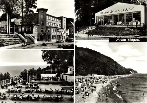 Ak Ostseebad Sellin auf Rügen, HO Rationell, Strand, Terrasse