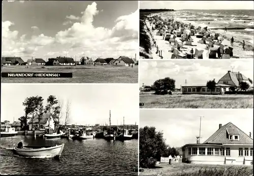 Ak Neuendorf Insel Hiddensee in der Ostsee, Hafen, Cafe Stranddistel, Strand-Cafe