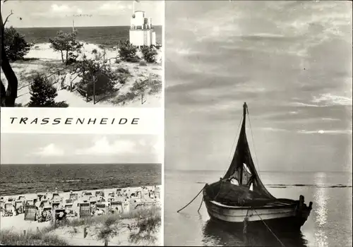 Ak Trassenheide auf Usedom, Strand, Fischerboot