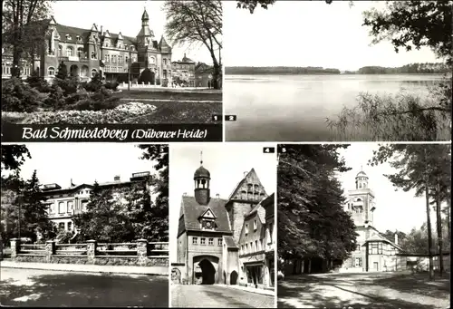 Ak Bad Schmiedeberg in der Dübener Heide, Kurhaus, Großer Lausiger Teich, Gaststätte Schöne Aussicht
