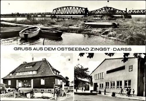 Ak Seeheilbad Zingst an der Ostsee, Meiningenbrücke, Kurhaus, FDGB Erholungsheim Nordlicht