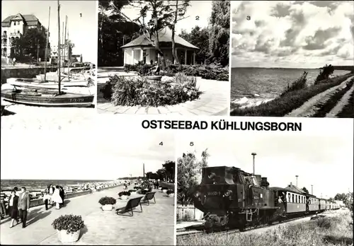 Ak Ostseebad Kühlungsborn, Stadtbibliothek im Konzertgarten Ost, Strandpromenade, Molli