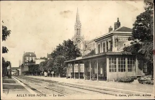 Ak Ailly sur Noye Somme, La Gare