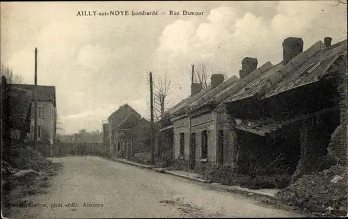 Ak Ailly sur Noye Somme, Rue Damour