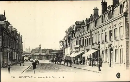 Ak Abbeville Somme, Avenue de la Gare