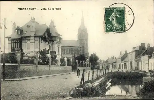 Ak Vignacourt Somme, Stadtvilla