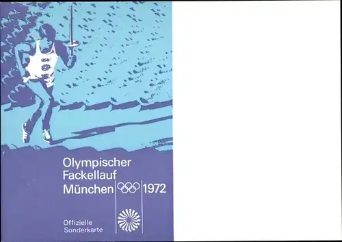 Ak Olympische Spiele 1972 München, Olympischer Fackellauf