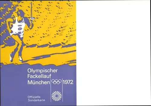 Ak Olympische Spiele 1972 München, Olympischer Fackellauf