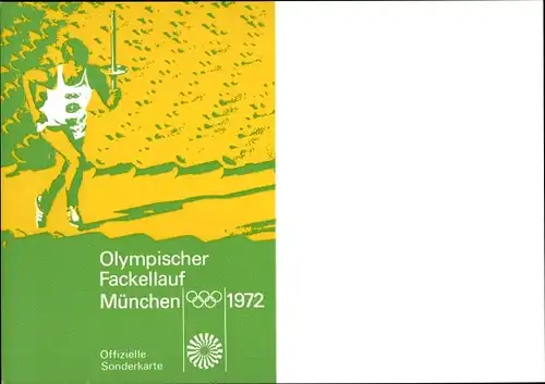 Ak Olympische Spiele 1972 München, Olympischer Fackellauf
