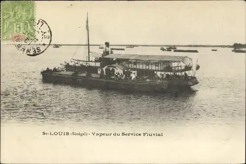 Ak Saint Louis Senegal, Flussdampfer