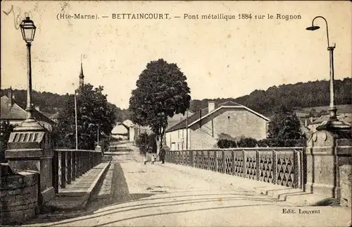 Ak Bettaincourt Haute Marne, Metallbrücke 1884 über den Rognon