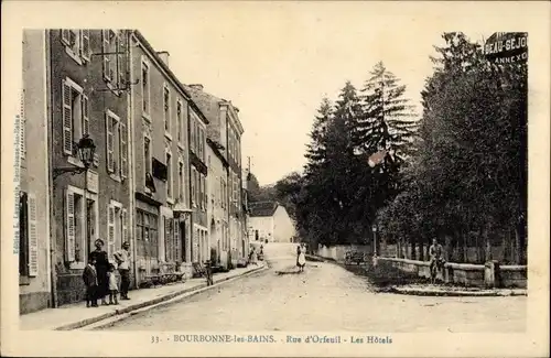 Ak Bourbonne les Bains Haute Marne, Rue d&#39;Orfeuil, Hotel Beau Sejour