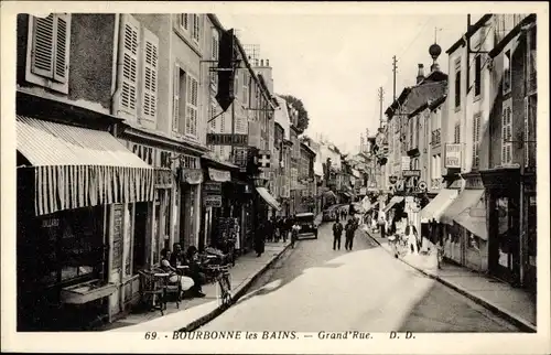 Ak Bourbonne les Bains Haute Marne, Grand Rue