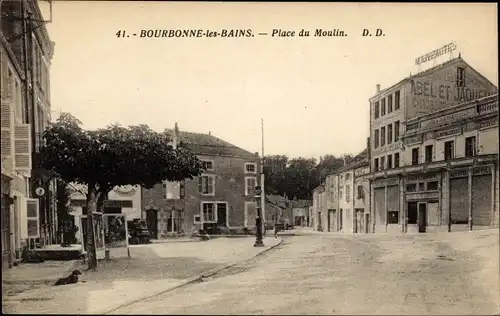 Ak Bourbonne les Bains Haute Marne, Place du Moulin