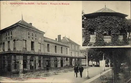 Ak Bourbonne les Bains Haute Marne, das Casino, Musikkiosk