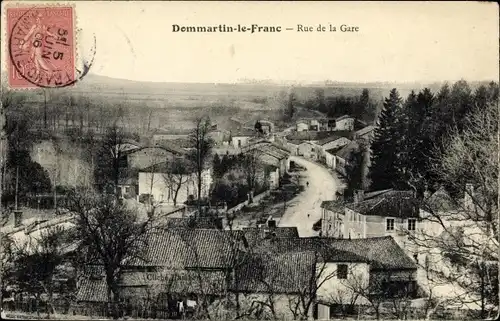 Ak Dommartin le Franc Haute Marne, Rue de la Gare