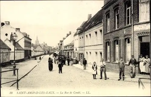 Ak Saint Amand les Eaux Nord, La Rue de Conde