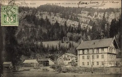 Ak Les Brenets La Cluse und Mijoux Doubs, Hotel du Saut du Doubs