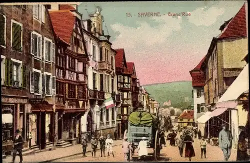 Ak Saverne Zabern Elsass Bas Rhin, Hauptstraße