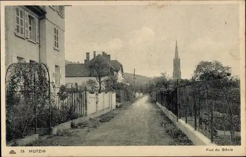 Ak Mutzig Elsass Bas Rhin, Rue de Génie