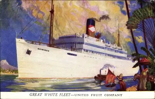 Ak Great White Fleet, United Fruit Company, Bananendampfer