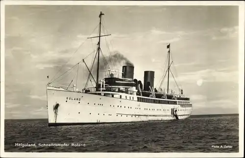 Ak Helgoland in Schleswig Holstein, Schnelldampfer Roland